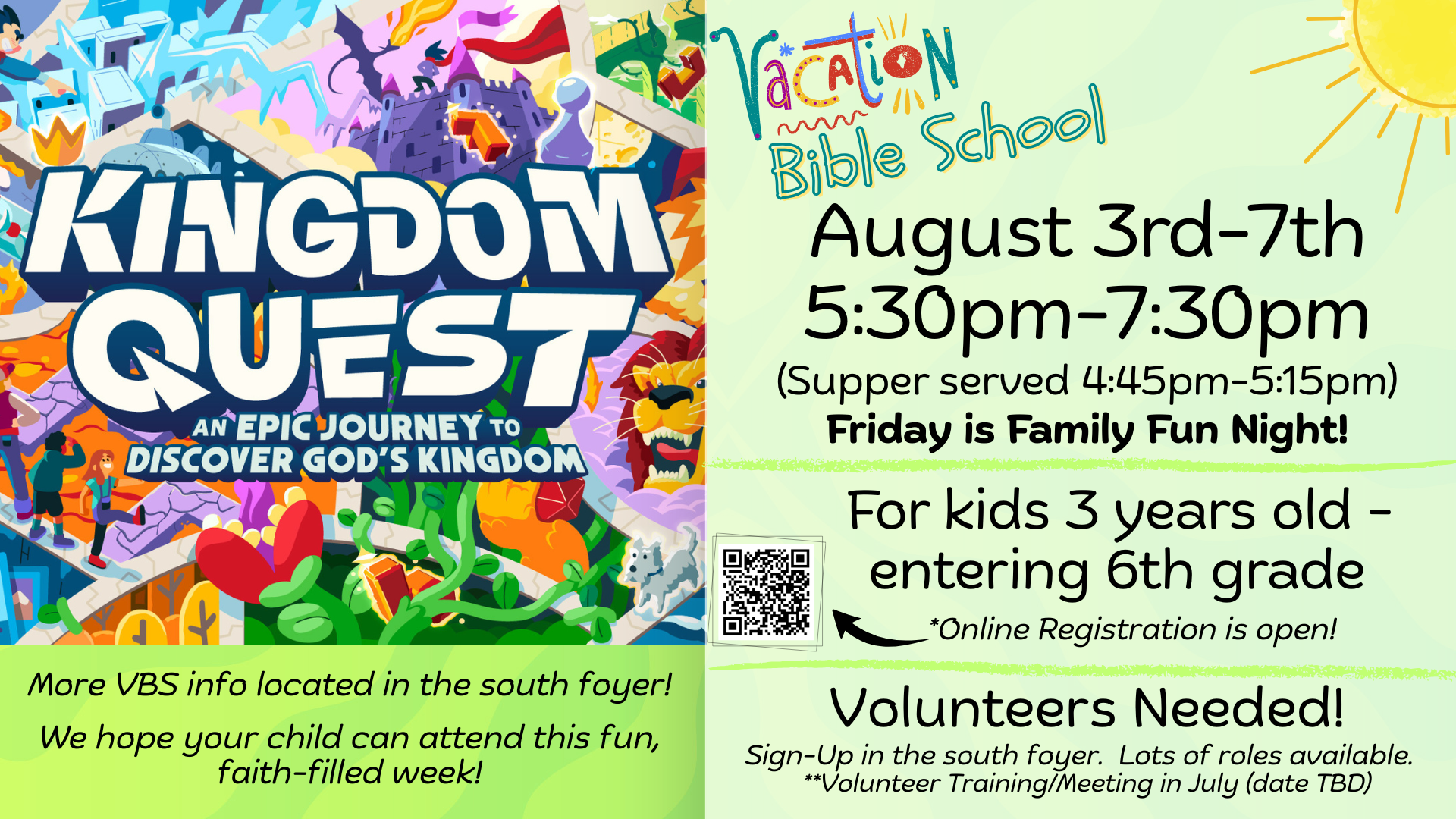2026 VBS Church Screen Announcement